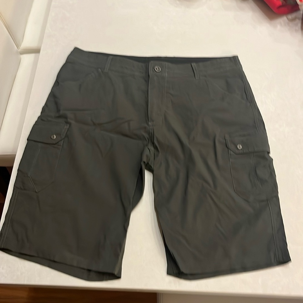 Kuhl Renegade cargo shorts.  Army green with 38 inch waist and 12 inch inseam